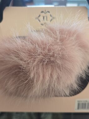 NANETTE LEPORE BRAND Women's Blush Pink Faux Fur Pom Pom Ear Muffs Accessory